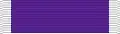 A horizontal purple bar ribbon charged with vertical white bars on the left and right ends