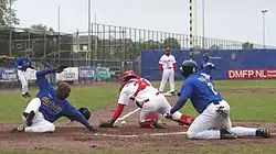 Kinheim (in red) playing HCAW in 2007