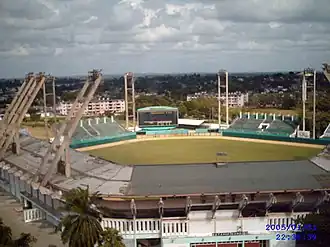 Sandino Stadium from a close building