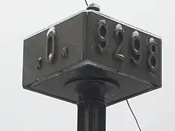 The "Zero Kilometer" kilometer marker at Yaroslavsky Station in Moscow indicates the length of the Trans-Siberian Railway—the distance from Moscow to Vladivostok.