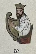 European style harp in Armenian artwork