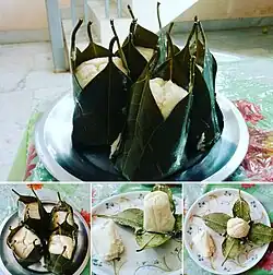 Kotte kadubu or Pottikkalu idlis steamed in jackfruit leaves, in Karnataka and Andhra Pradesh