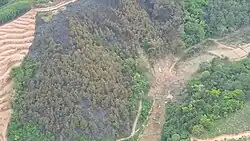 The crash site of China Eastern Airlines Flight 5735 in Wuzhou, China