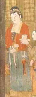 A female ghost in typical Ming-style Hanfu, adapted from a Buddhist allegory