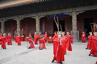 Temple of Confucius in Qufu during a sacrificial ceremony