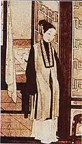 Lady wearing a bijia, which extends down the knees, Ming dynasty
