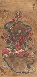 Ming dynasty (1368 - 1644) Shuilu ritual painting of Matou Guanyin, or Hayagriva, one out of a set depicting the Ten Wisdom Kings, from Baoning Temple in Shanxi, China.