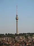The Rousse TV Tower as seen from the city