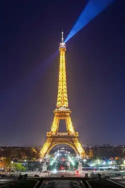 The Eiffel Tower illuminated in 2024