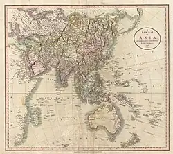 A New Map of Asia, from the Latest Authorities, by John Cary, Engraver, 1806, shows the Southern Ocean lying to the south of both the Indian Ocean and Australia.