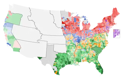 Vector Map of presidential election results by county