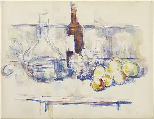 Still Life with Carafe, Bottle, and Fruit, 1906, Henry and Rose Pearlman Collection on long-term loan to the Princeton University Art Museum