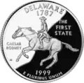 Delaware quarter dollar coin