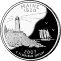 Maine quarter dollar coin