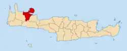 Location of Chania or Hania