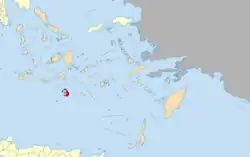 Location of Santorini