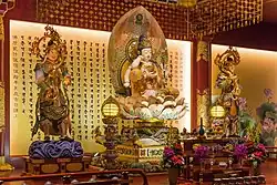 Statue of Ruyilun Guanyin in the Buddha Tooth Relic Temple and Museum in Chinatown in Singapore.