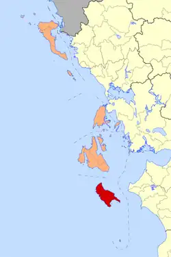 Zakynthos within the Ionian Islands