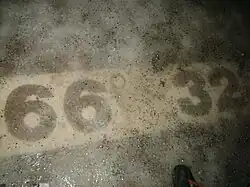 Arctic Circle line 66° 32′ 35″ in Santa Claus Village, Finland