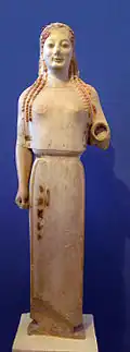 Peplos Kore, c. 530 BCE, Athens, Acropolis Museum