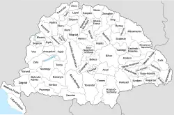 Map of the counties of the Kingdom of Hungary, 1886-1918