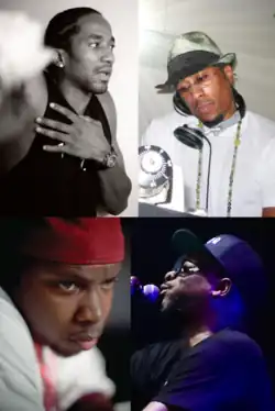 From top to bottom, L–R: Q-Tip, Ali Shaheed Muhammad, Phife Dawg, and Jarobi White