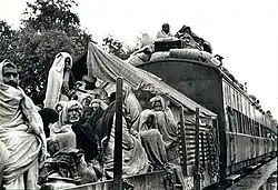 A refugee train on its way to Punjab, Pakistan.