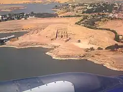 Aerial view of Abu Simbel in September 2004
