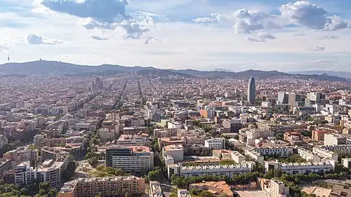 An aerial view of Barcelona