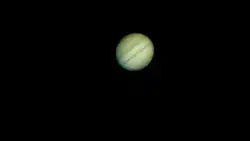 Jupiter photographed using the afocal technique, using 10 seconds of video stacked to create a final image.