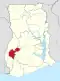 Location of Ahafor Region in Ghana