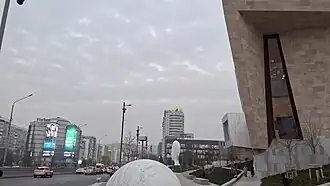 A modern Almaty street