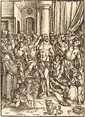 The Flagellation, from the Great Passion, c. 1497, 39&nbsp;×&nbsp;28&nbsp;cm, (printed c. 1498–1500, National Gallery of Art)