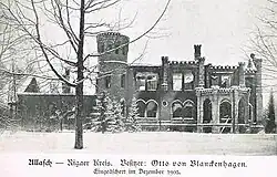 The burned Allaži manor house