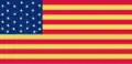 Digital reconstruction of a unique 31 star American flag with red & yellow stripes, 1851[65]