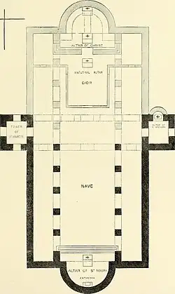 Plan of Canterbury Cathedral before the 1067 fire