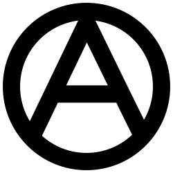 A black capital letter A inside a black ring. The edges of the A do not go outside the ring, they smoothly fit into it.