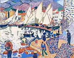 André Derain, 1905, Le séchage des voiles (The Drying Sails), oil on canvas, 82 × 101&nbsp;cm, Pushkin Museum, Moscow. Exhibited at the 1905 Salon d'Automne