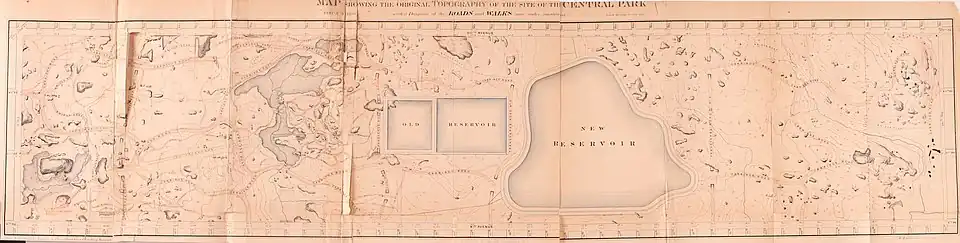 Map showing improvements to the park in 1858
