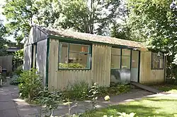 Example of asbestos cement siding and lining on a post-war temporary house in Yardley, Birmingham. Nearly 40,000 of these structures were built between 1946 and 1949 to house families.