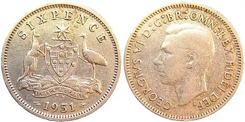 Australian sixpence (6d)