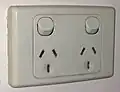 Australasian switched three-pin (10&nbsp;A) dual socket outlet, the most commonly found variant
