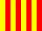 Yellow flag with red stripes