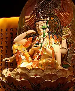 Statue of Ruyilun Guanyin (Cintamanicakra) in the Buddha Tooth Relic Temple and Museum in Chinatown, Singapore