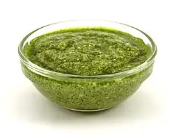 Pesto with basil and pine nuts