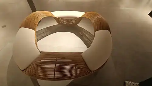Bawod ("Wave") rattan chair by Filipino industrial designer Kenneth Cobonpue, a modern design using traditional Cebuano basket-weaving techniques