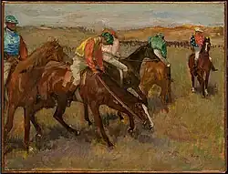 Before the Race (1882), oil on panel, 10 1/2 x 13 3/4 in. (26.7 x 34.9 cm), Clark Art Institute