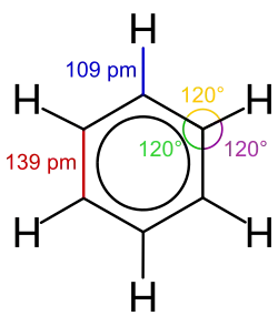 Skeletal formula detail of benzene.