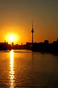 Berlin TV Tower at sunset