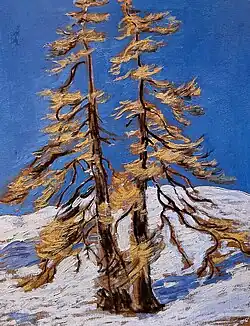 Larch in first snow, Peter Robert Berry, 1914